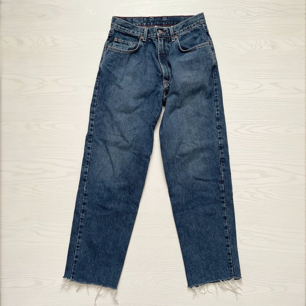 Vintage Lucky Brand Men's Relaxed Fit Jeans 30x29 Straight Leg Raw Hem Denim